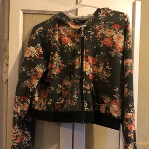 Rue 21 Floral Crop Hoodie